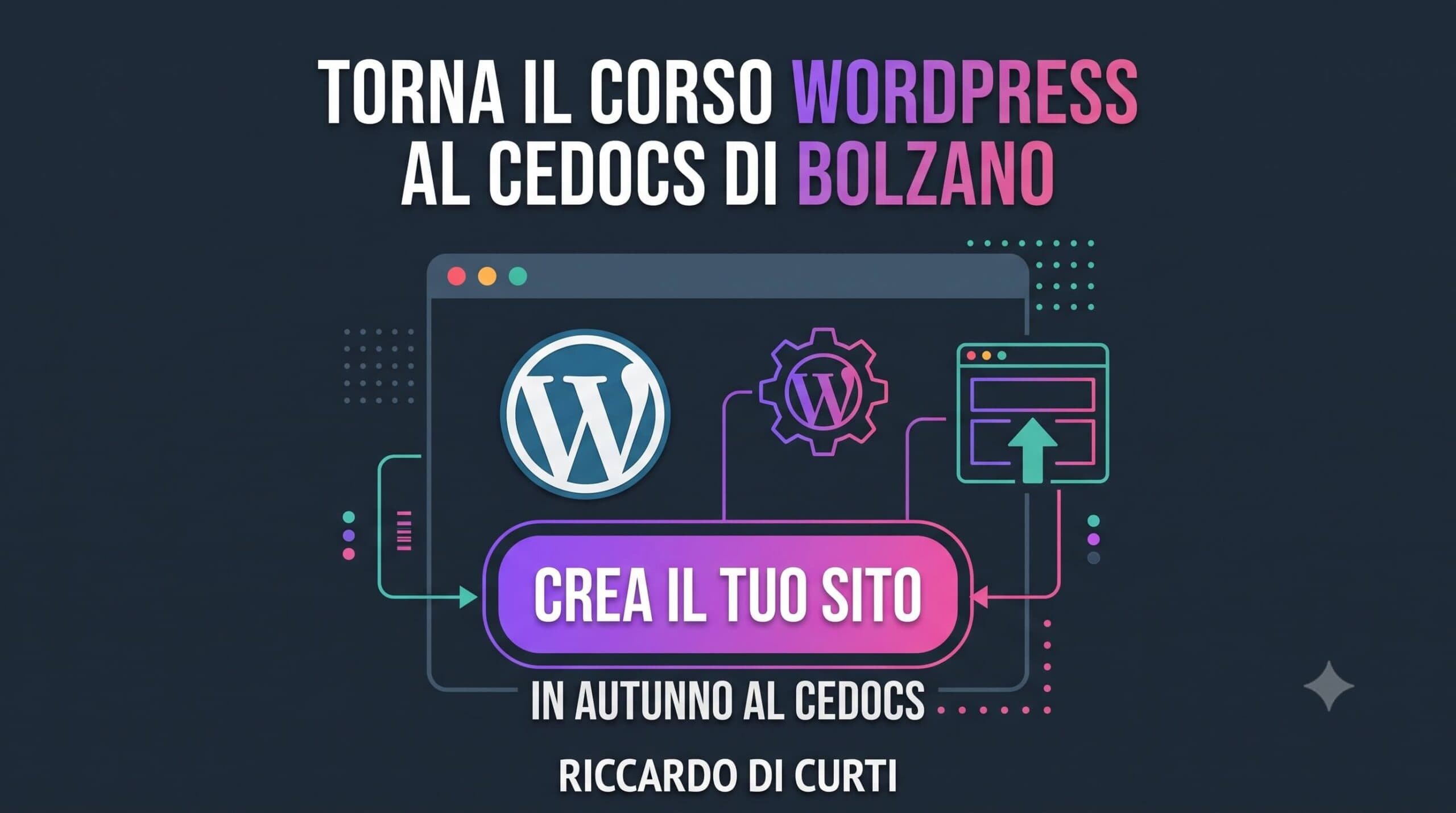 WordPress-Kurs in Bozen: startet im Herbst beim Cedocs
